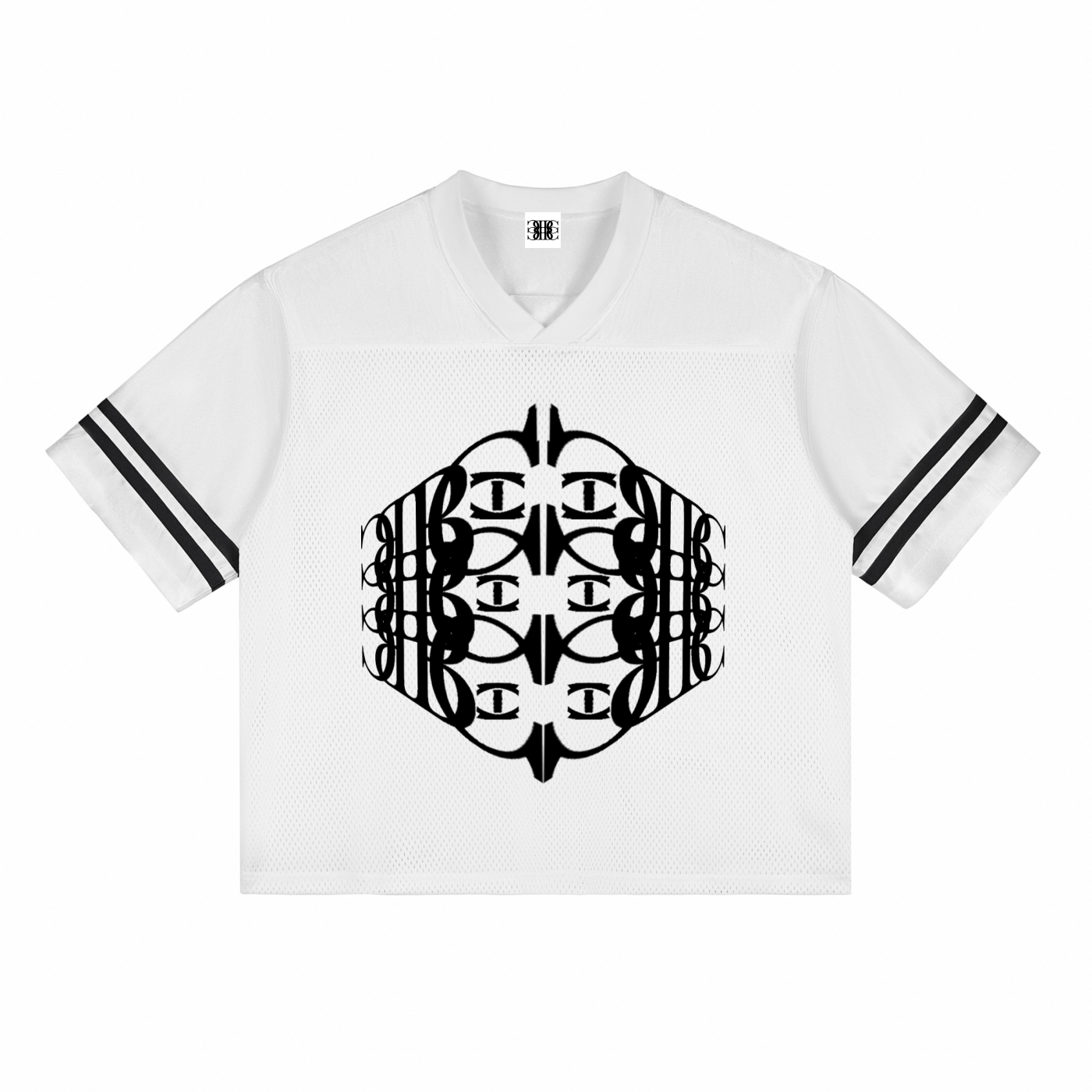 Beau Chaos Unisex "BC Perspective & BC Stack" Logo Taped Mesh T-Shirt