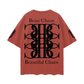 Beau Chaos Unisex "Face Phase 3, Tall Stretch & BC Stack" Logo Streetwear Loose Drop Shoulder T-Shirt