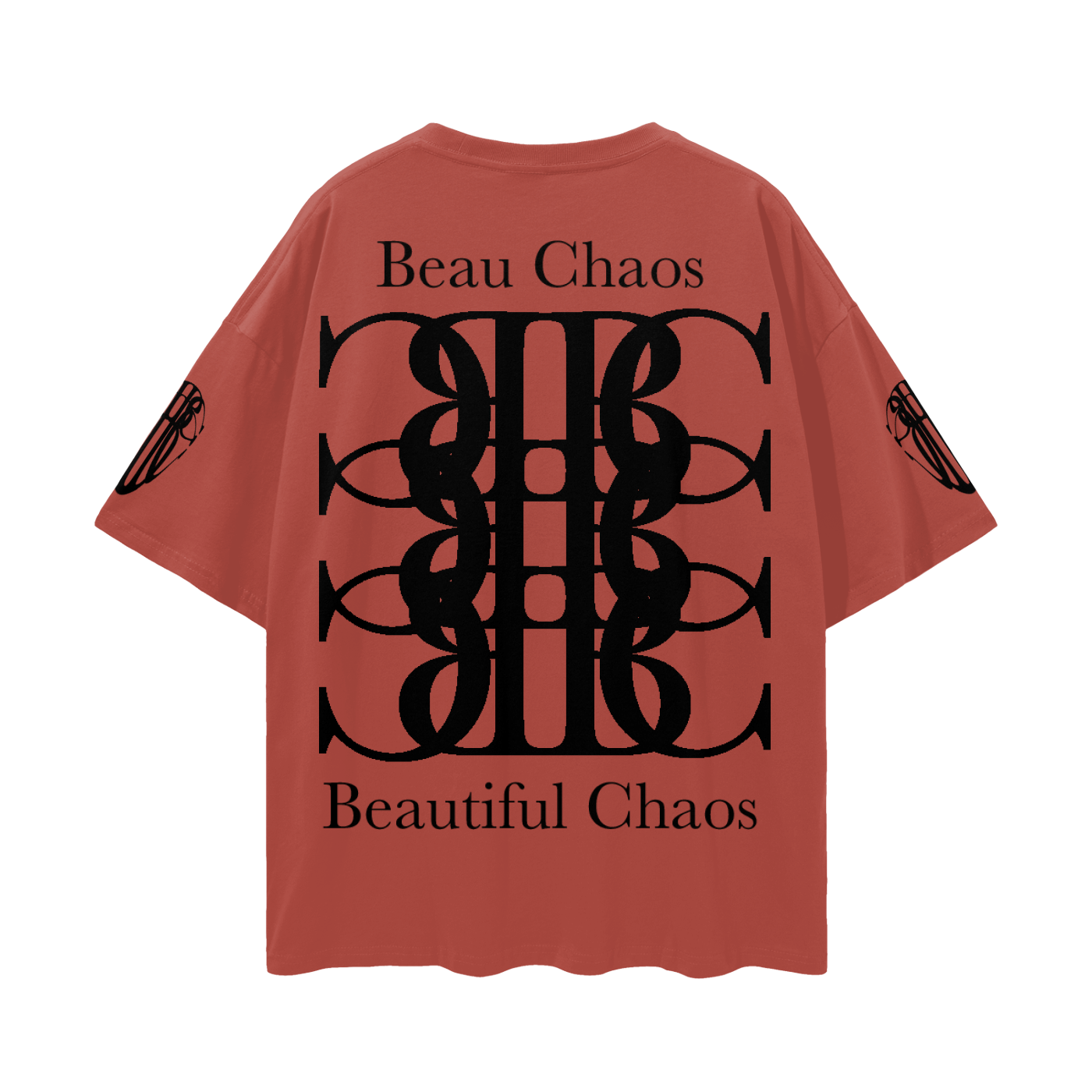Beau Chaos Unisex "Face Phase 3, Tall Stretch & BC Stack" Logo Streetwear Loose Drop Shoulder T-Shirt