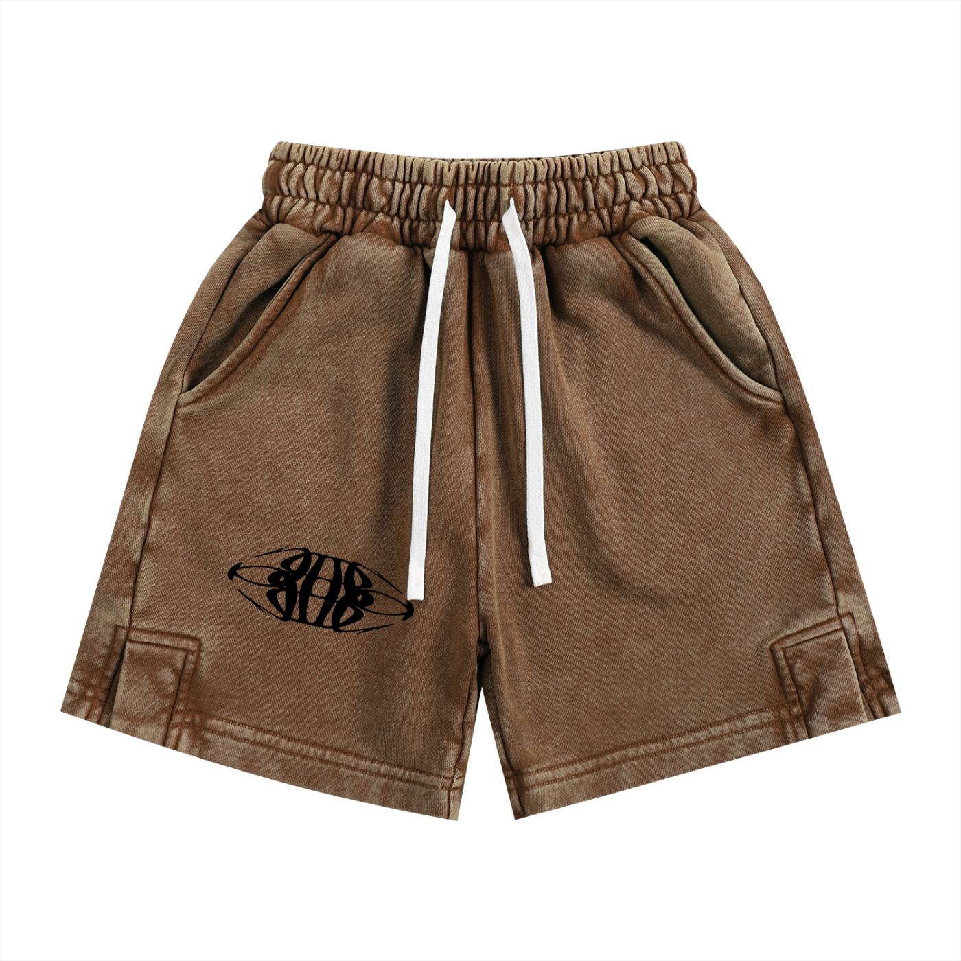 Beau Chaos Kids' "Tall & Wide Stretch" Logo Snow Washed Shorts