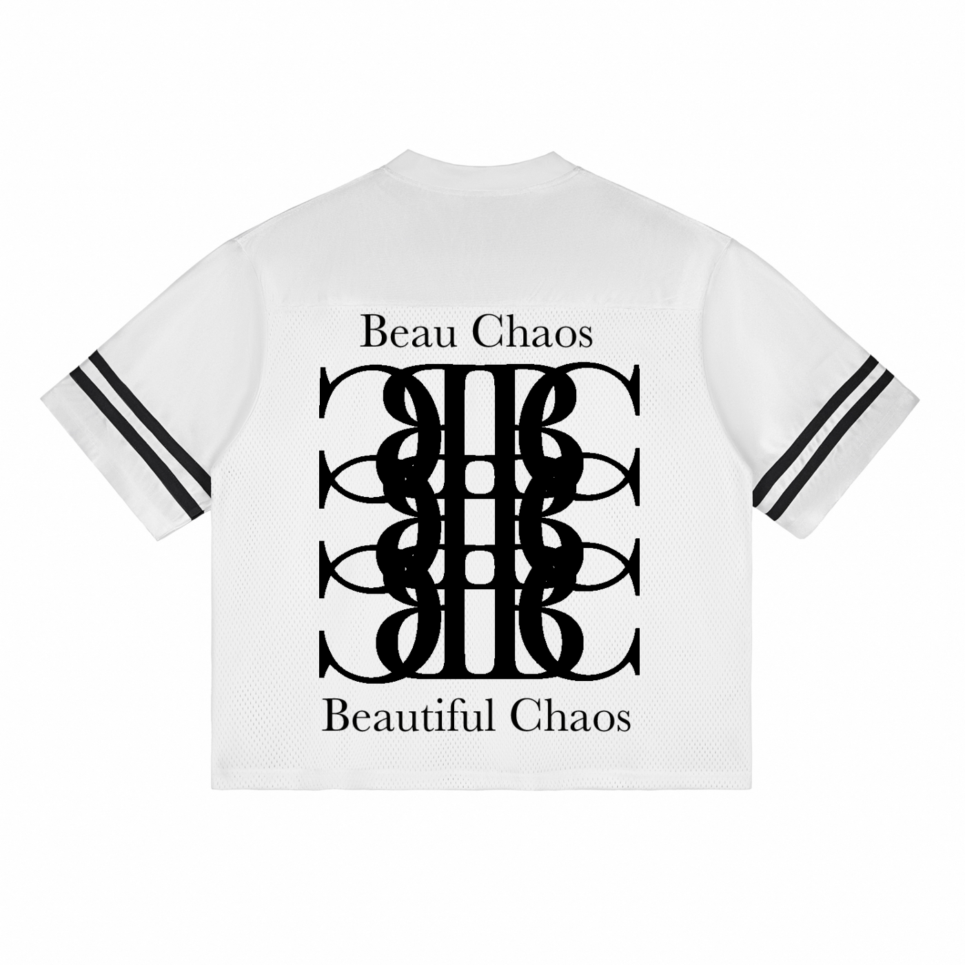 Beau Chaos Unisex "BC Perspective & BC Stack" Logo Taped Mesh T-Shirt
