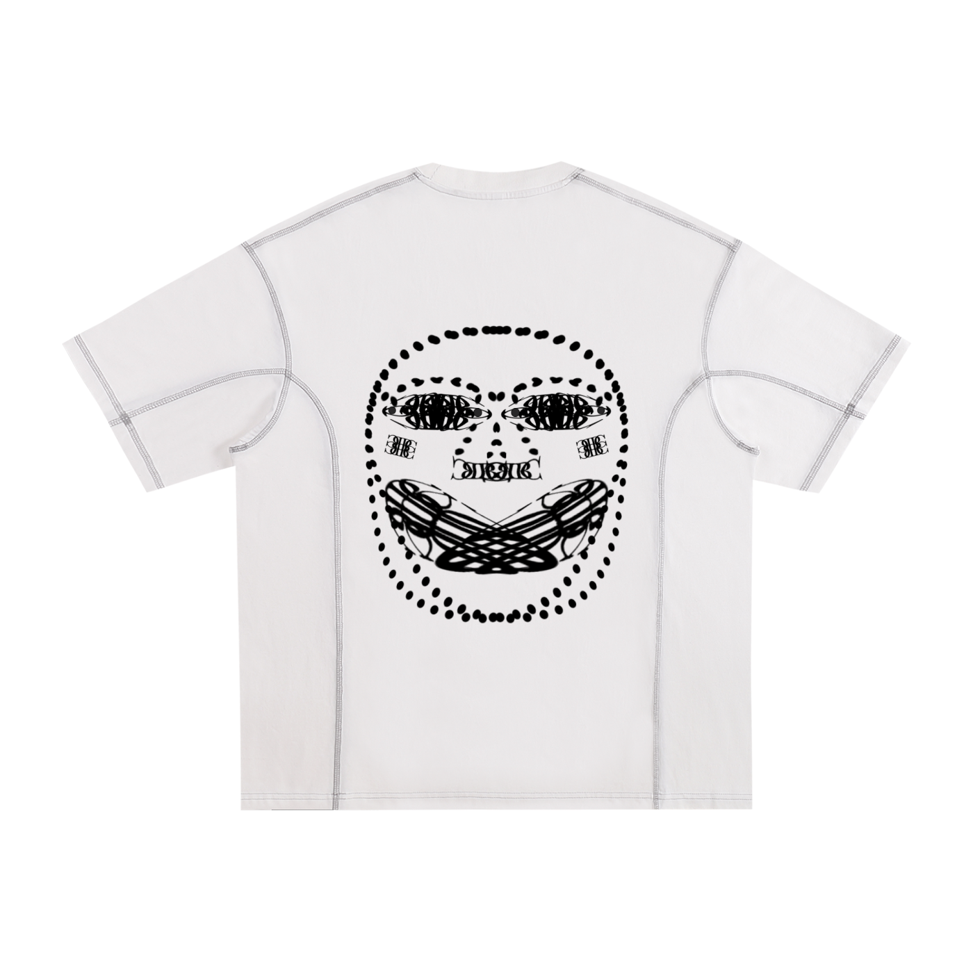Beau Chaos Unisex "Face Phase 1 & 2" Logo Streetwear Contrast-Stitched T-Shirt