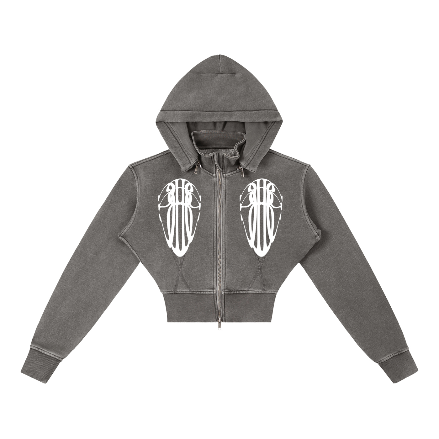 Beau Chaos Women's "Tall & Wide Stretch" Logo Vintage Washed Cropped Hoodie