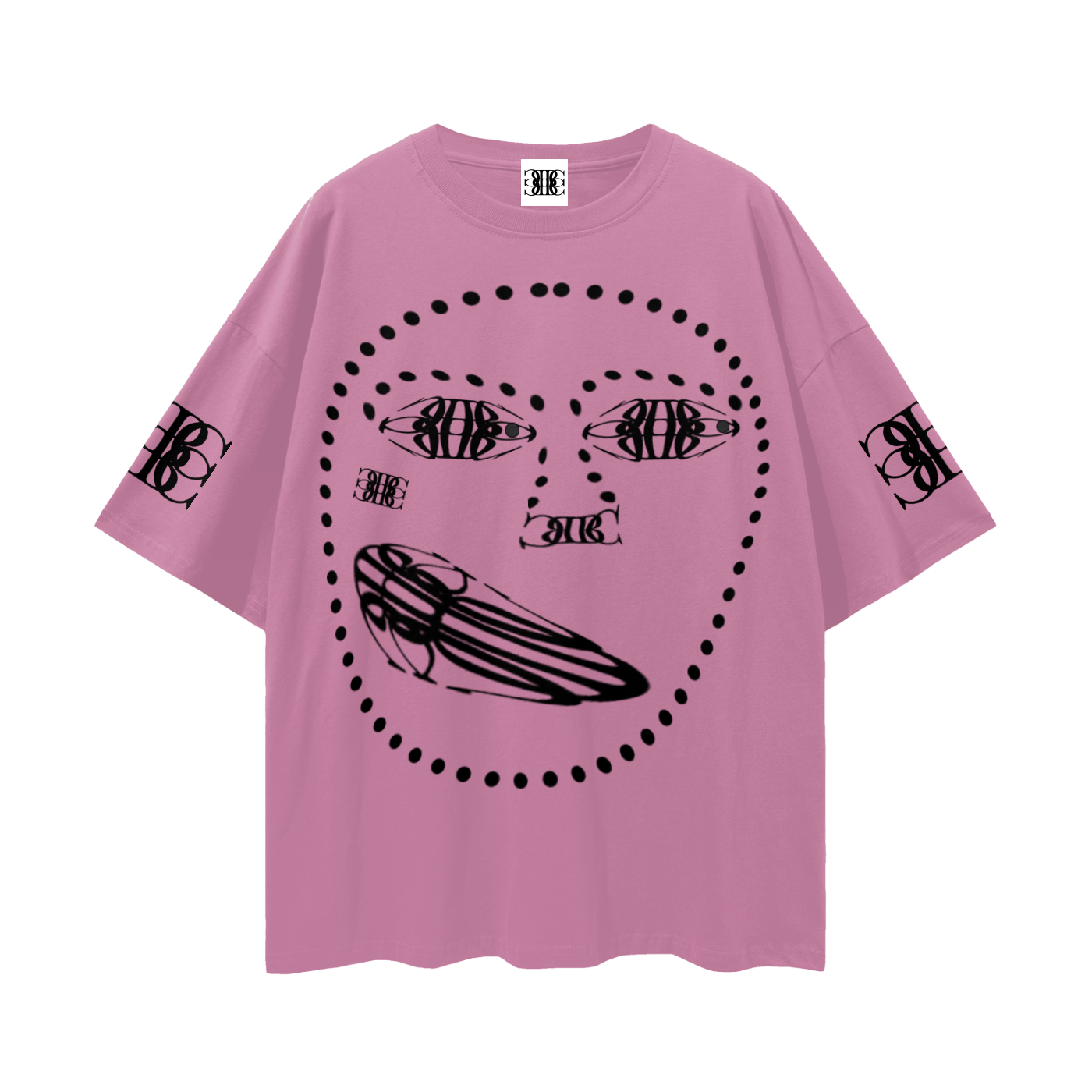 Beau Chaos Unisex " BC Mirror, Face Phase 1 & 2" Logo Streetwear Loose Drop Shoulder T-Shirt