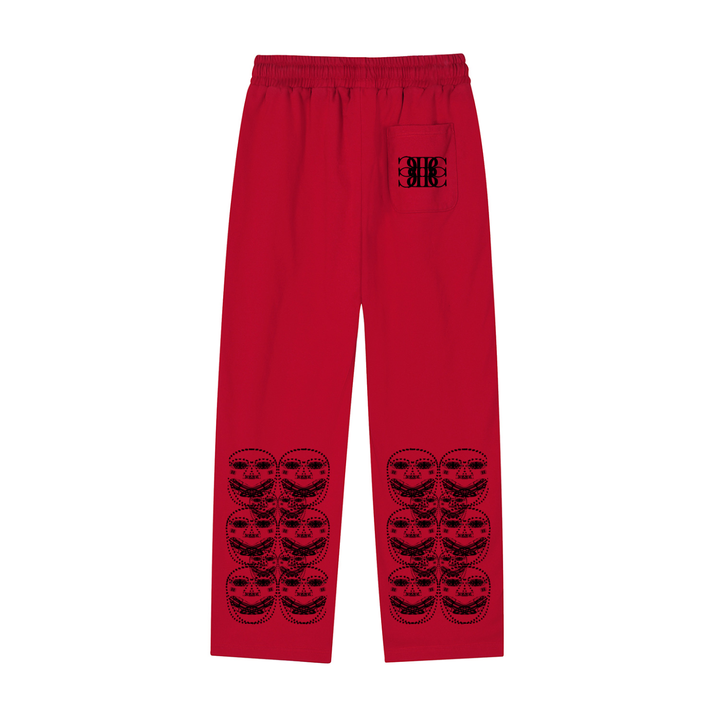 Beau Chaos Unisex "BC Mirror & Face Phase 3" Logo Reflection Striped Straight-Leg Sweatpants