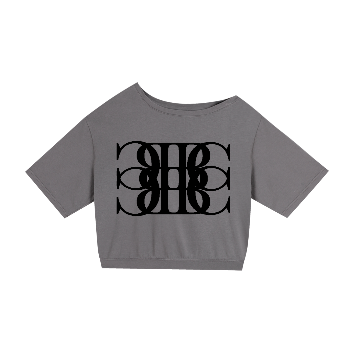 Beau Chaos Women's "BC Mirror & Name" Logo Asymmetric Shoulder Oversized T-Shirt