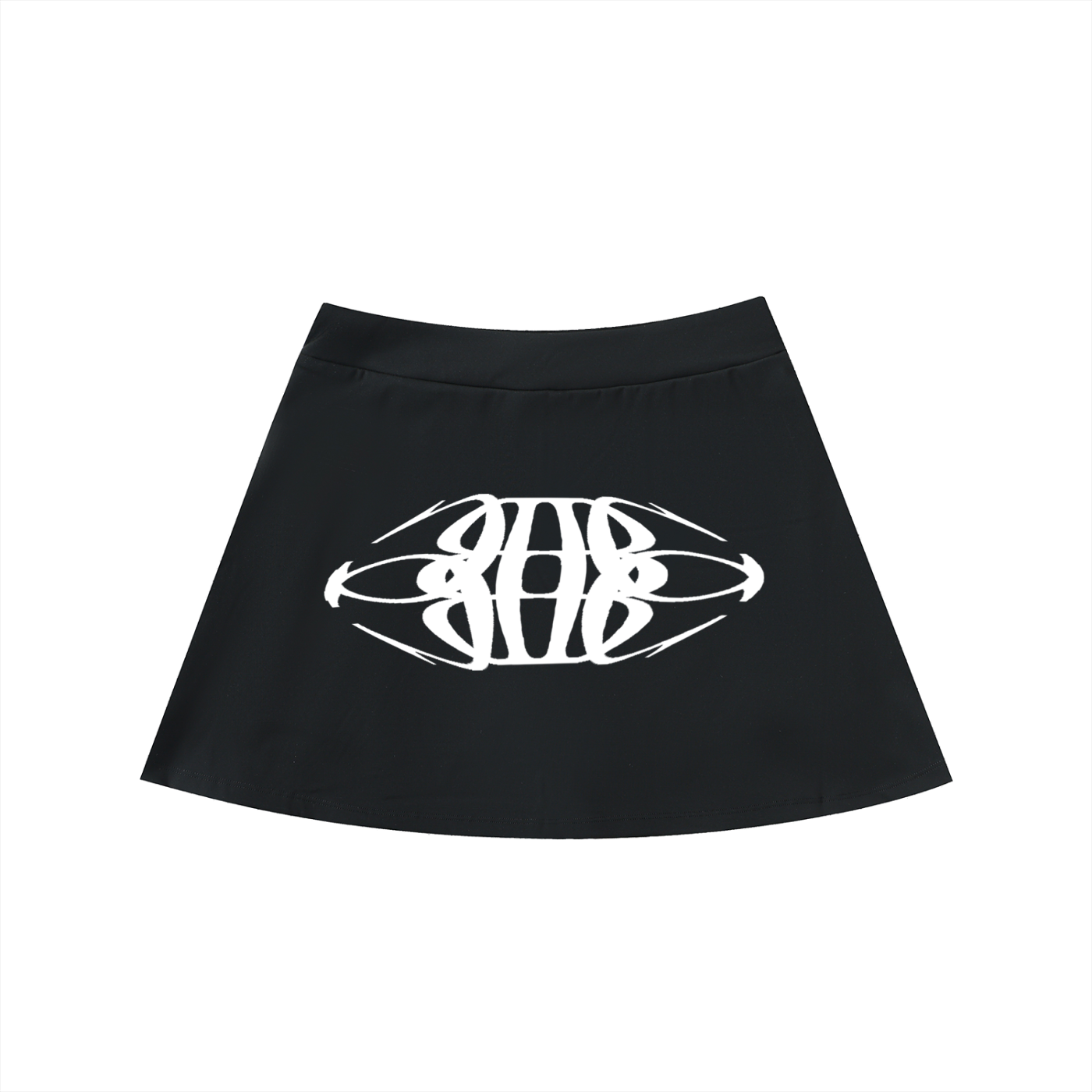 Beau Chaos Women's "Wide Stretch" Logo High-Waist Pocketed A-Line Skirt