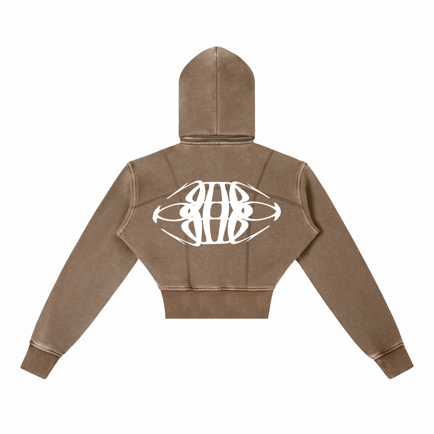 Beau Chaos Women's "Tall & Wide Stretch" Logo Vintage Washed Cropped Hoodie