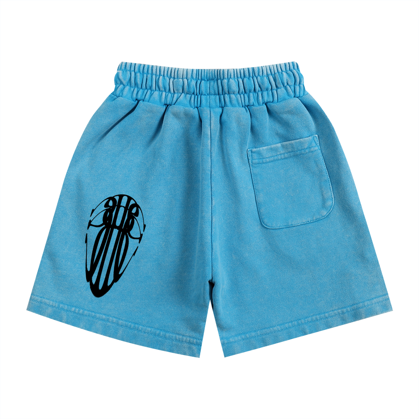 Beau Chaos Kids' "Tall & Wide Stretch" Logo Snow Washed Shorts