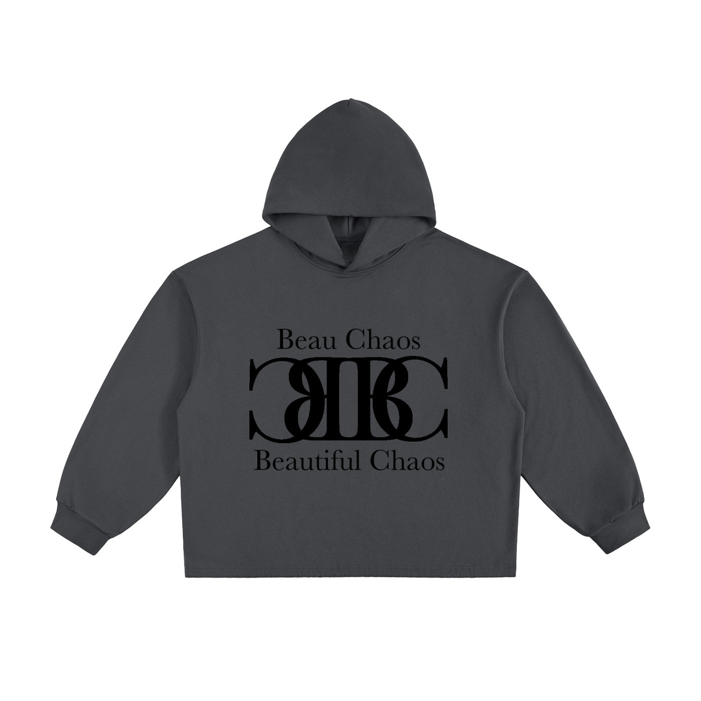 Beau Chaos Unisex "Name & BC Perspective" Logo Heavyweight Oversized Drawstring Hem Hoodie