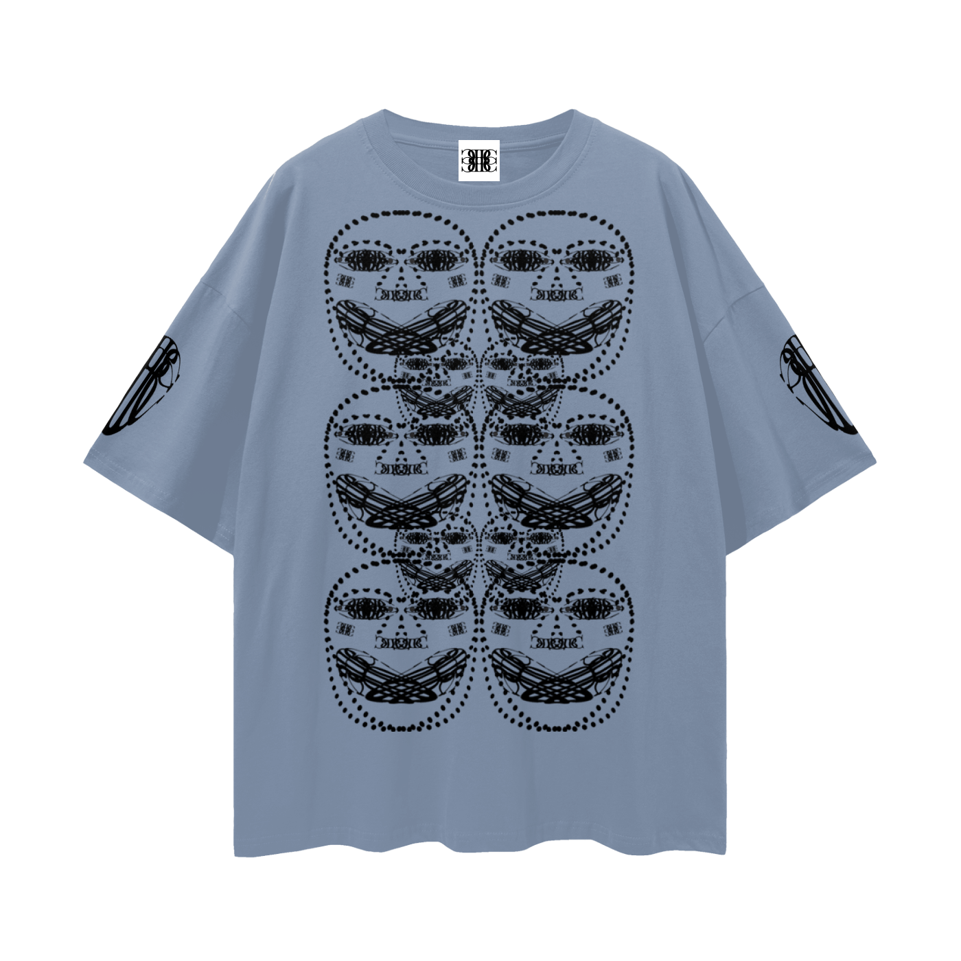 Beau Chaos Unisex "Face Phase 3, Tall Stretch & BC Stack" Logo Streetwear Loose Drop Shoulder T-Shirt