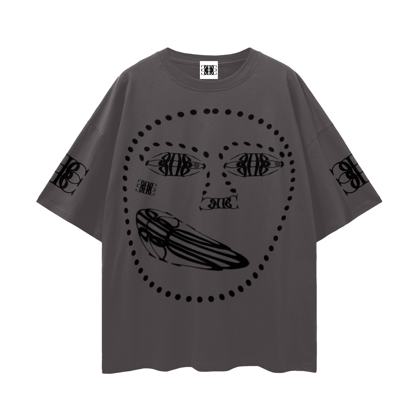 Beau Chaos Unisex " BC Mirror, Face Phase 1 & 2" Logo Streetwear Loose Drop Shoulder T-Shirt