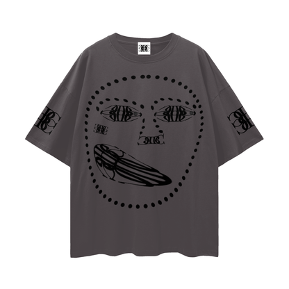 Beau Chaos Unisex " BC Mirror, Face Phase 1 & 2" Logo Streetwear Loose Drop Shoulder T-Shirt