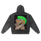 Beau Chaos Unisex "The Ugly Dude & BC Mirror" Logo Snow Wash Oversized Zip-Up Hoodie