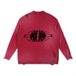Beau Chaos Unisex "Wide Stretch & Name" Logo Sun Fade Distressed Ripped Crewneck Sweater