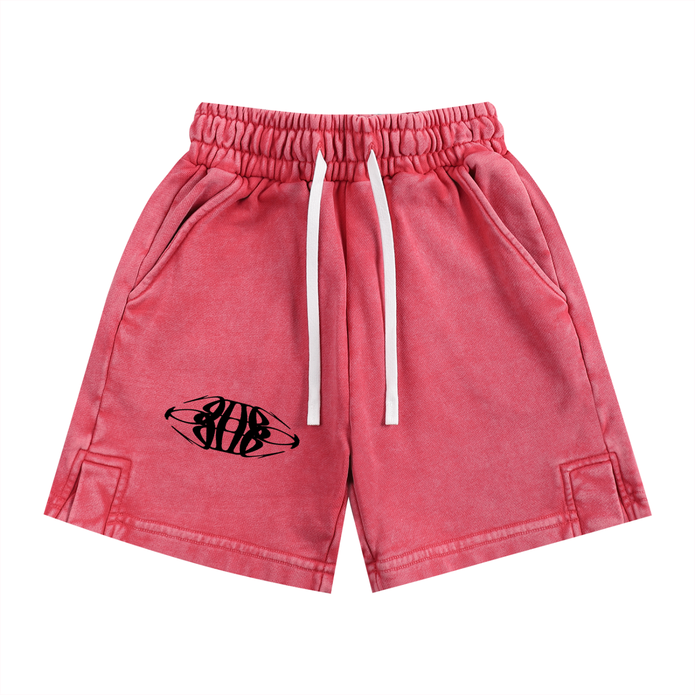 Beau Chaos Kids' "Tall & Wide Stretch" Logo Snow Washed Shorts