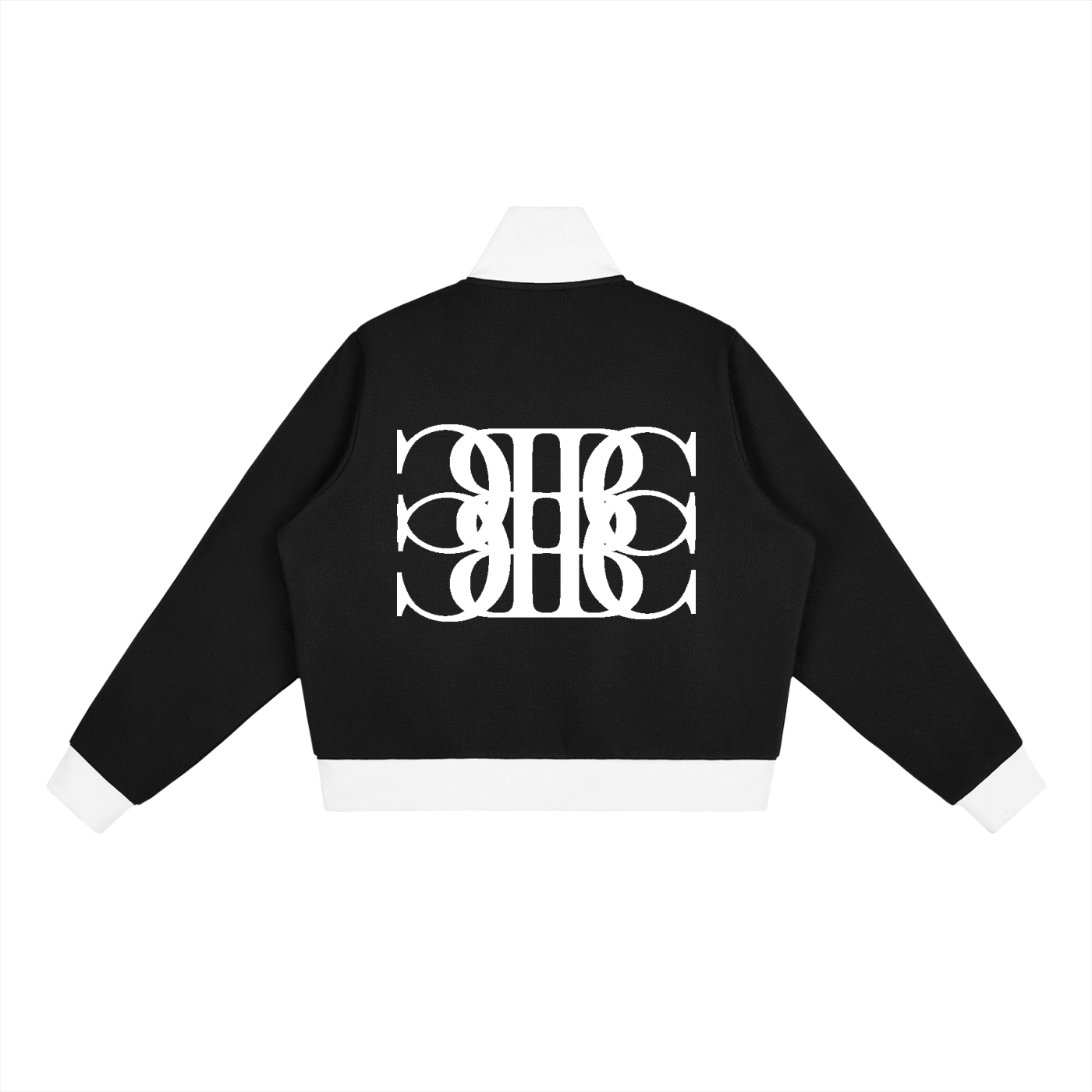 Beau Chaos Women's "Name & BC Mirror" Logo Contrast Side Stripe Cropped Track Jacket