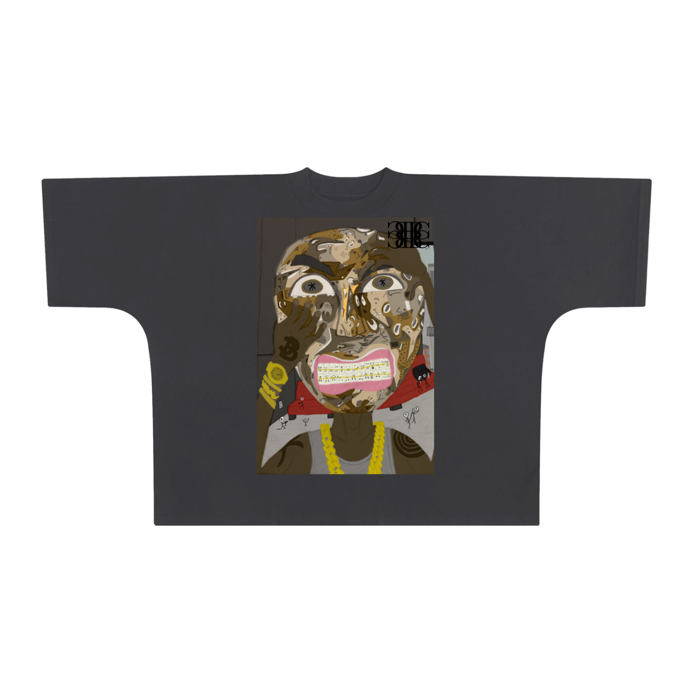 Beau Chaos Unisex "Might Not Give Up & BC Mirror" Logo Oversized One-Piece Boxy T-Shirt