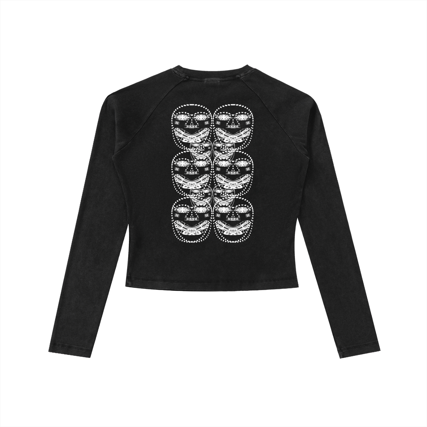 Beau Chaos Women's "Face Phase 2 & 3" Logo Dyed Washed Long Sleeve Slim T-Shirt