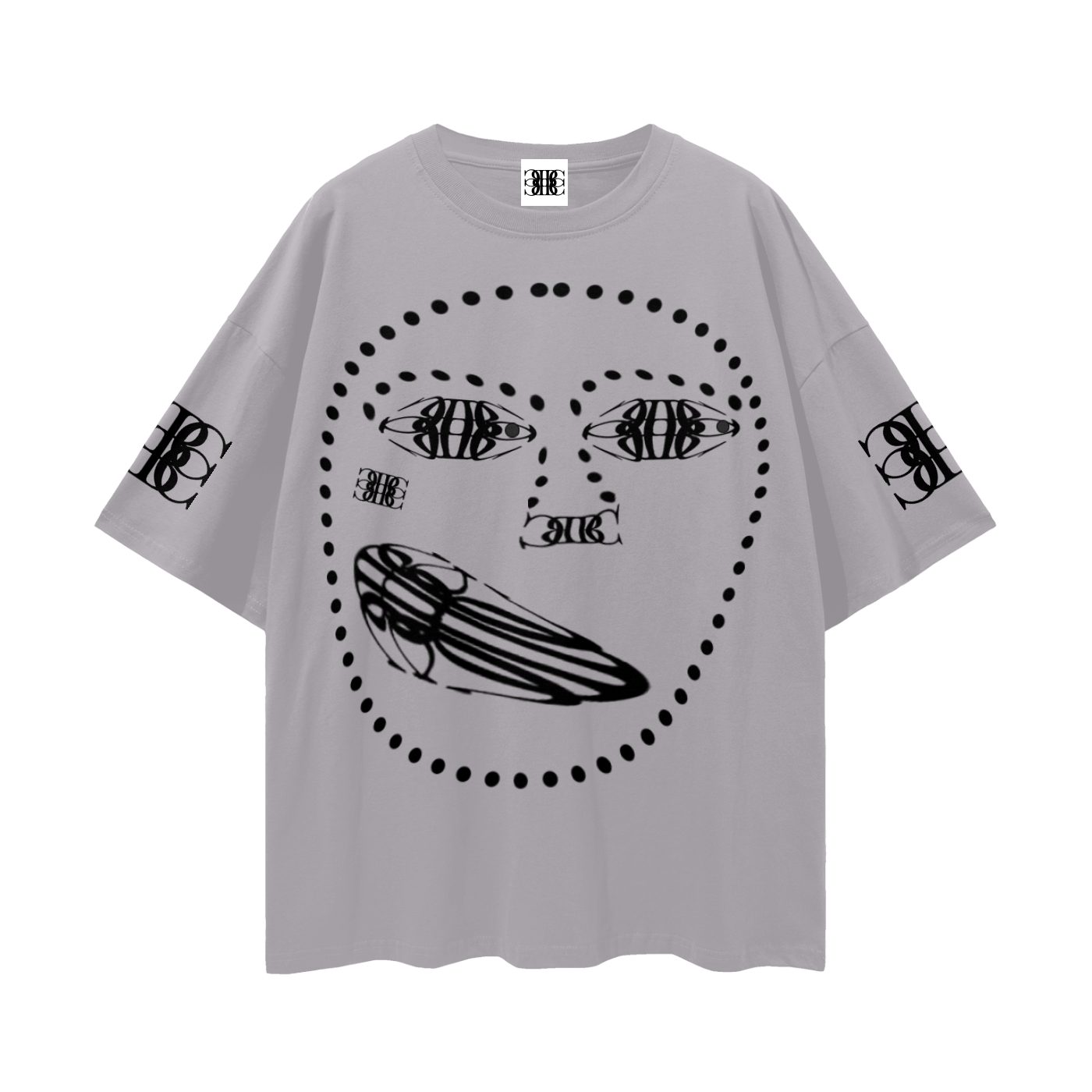 Beau Chaos Unisex " BC Mirror, Face Phase 1 & 2" Logo Streetwear Loose Drop Shoulder T-Shirt