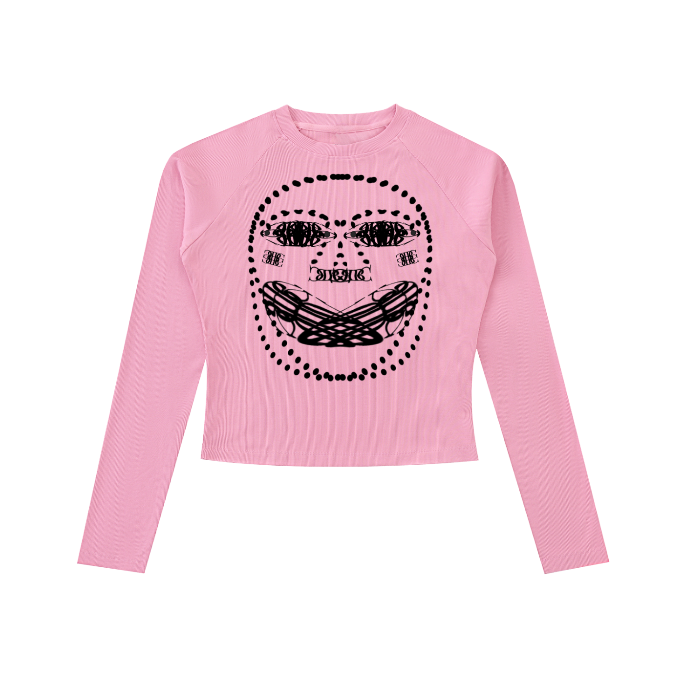 Beau Chaos Women's "Face Phase 2 & 3" Logo Dyed Washed Long Sleeve Slim T-Shirt