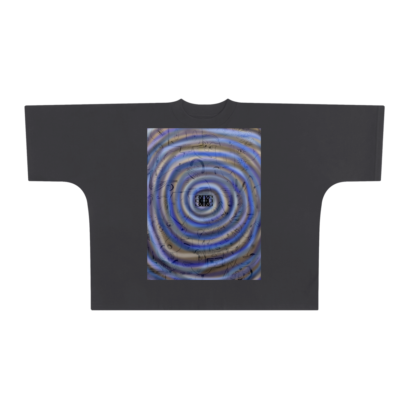 Beau Chaos Unisex “Face Collage & BC Mirror” Logo Oversized One-Piece Boxy T-Shirt