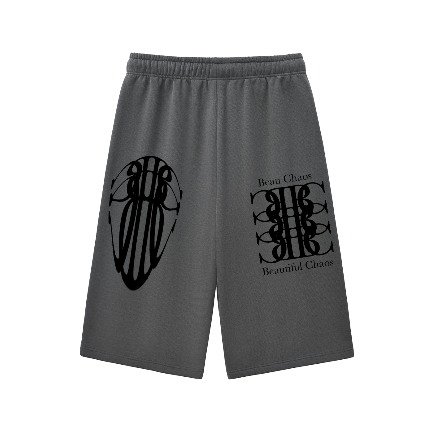 Beau Chaos Unisex "Tall Stretch & BC Stack" Logo Relaxed Drawstring Three-quarter Sweatpants