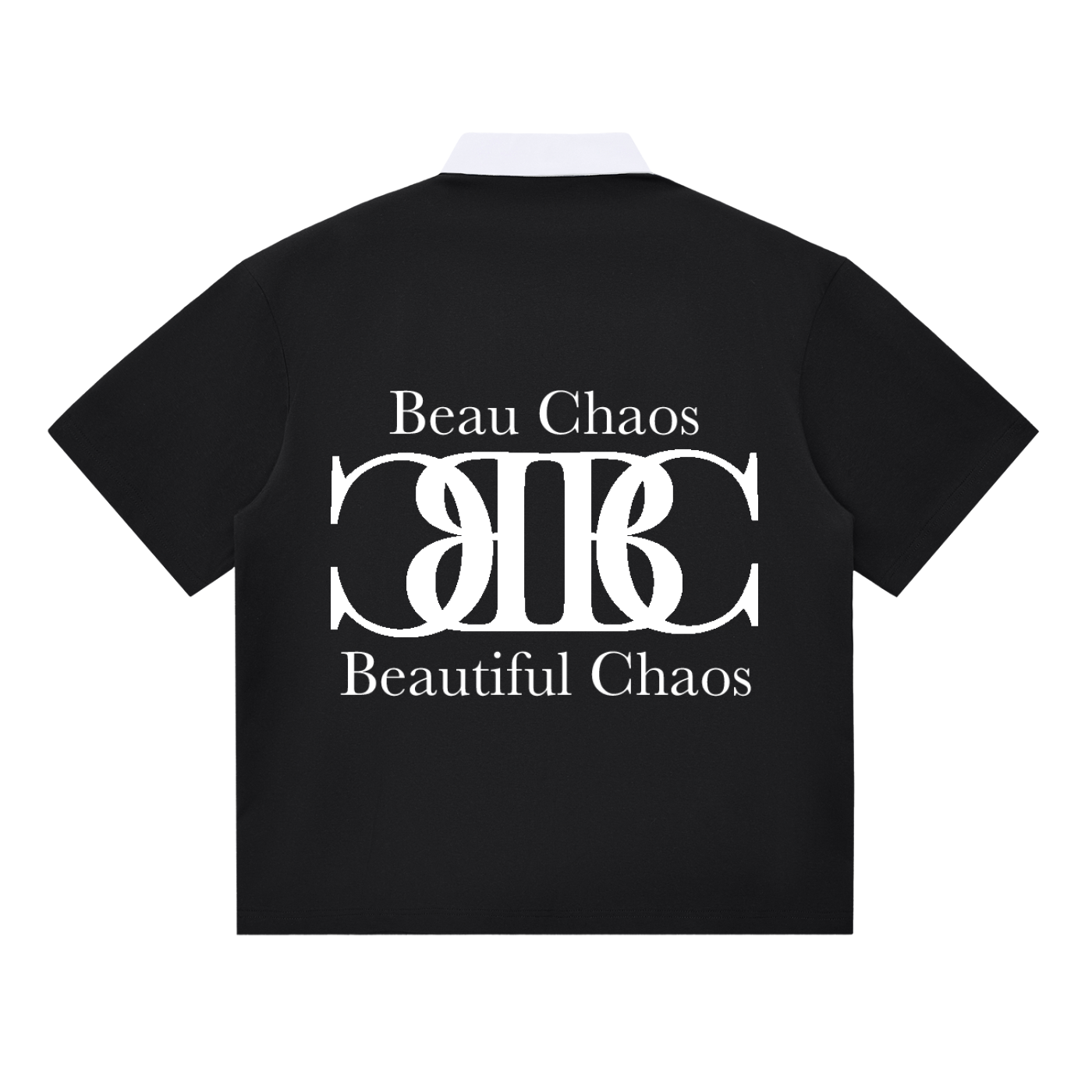 Beau Chaos Unisex "Wide Stretch & Name" Logo Contrast Polo Shirt