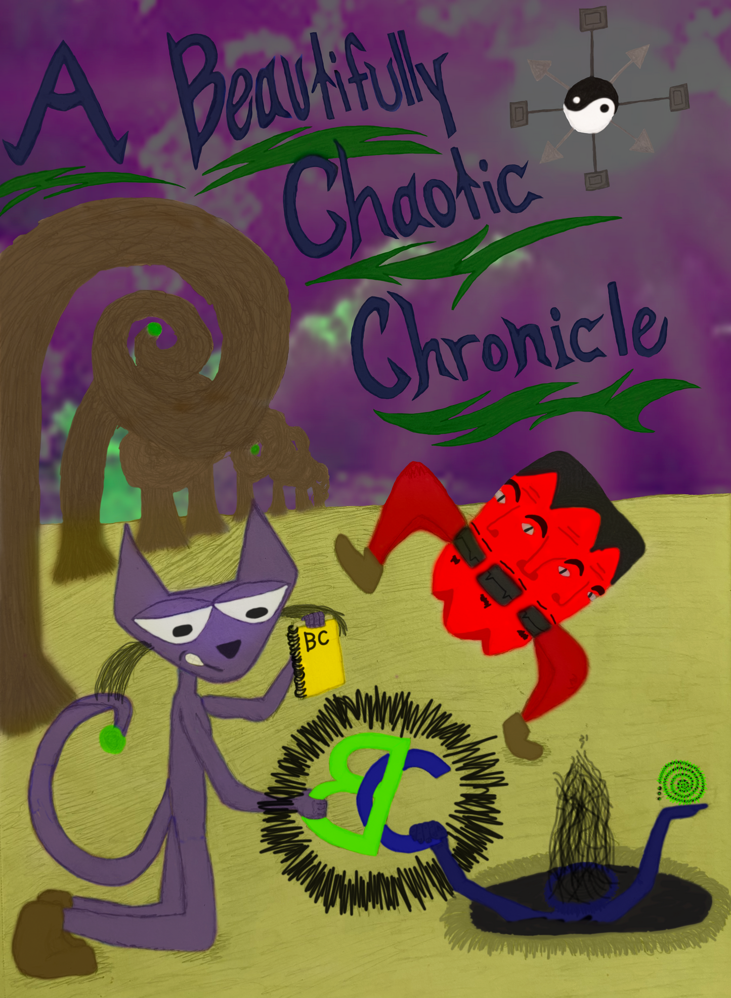 Beau Chaos Unisex "A Beautifully Chaotic Chronicle & BC Mirror" Logo Oversized One-Piece Boxy T-Shirt