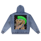 Beau Chaos Unisex "The Ugly Dude & BC Mirror" Logo Snow Wash Oversized Zip-Up Hoodie