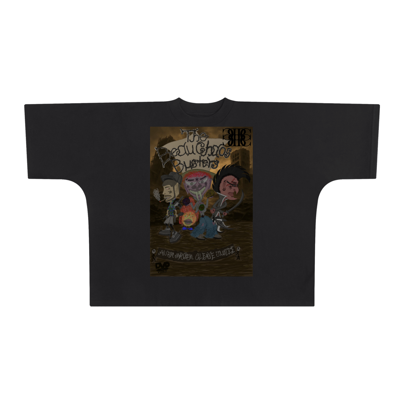 Beau Chaos Unisex "The Beau Chaos Busters & BC Mirror" Logo Oversized One-Piece Boxy T-Shirt