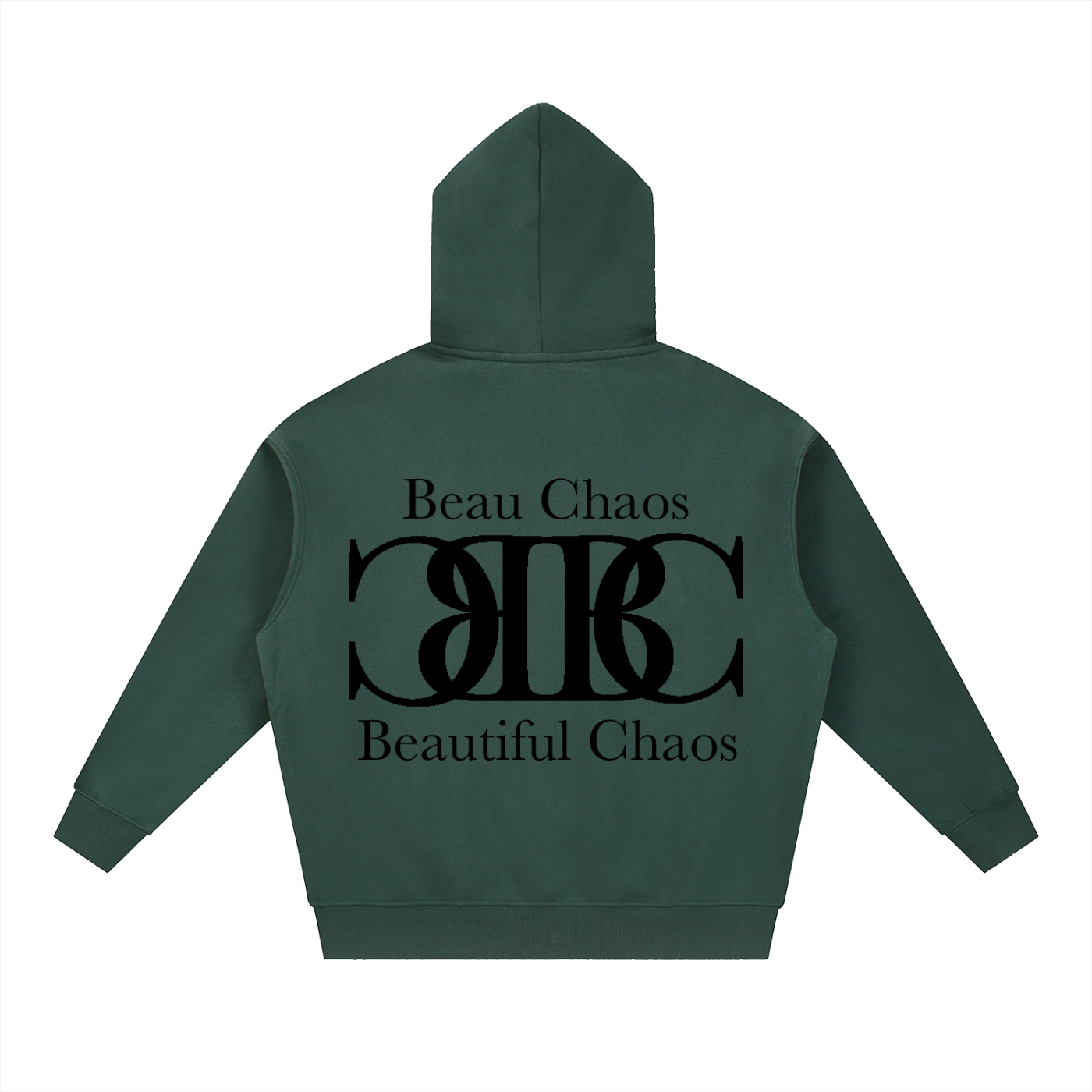 Beau Chaos Unisex "BC Mirror & Name" Logo Oversized Boxy Hoodie