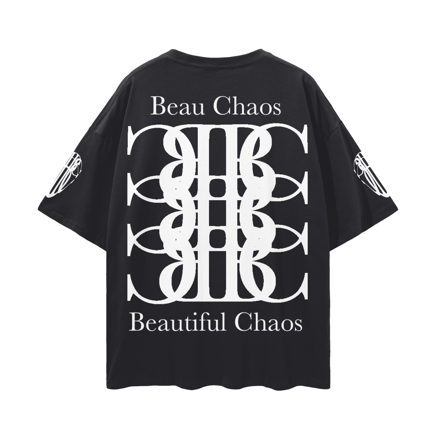 Beau Chaos Unisex "Face Phase 3, Tall Stretch & BC Stack" Logo Streetwear Loose Drop Shoulder T-Shirt