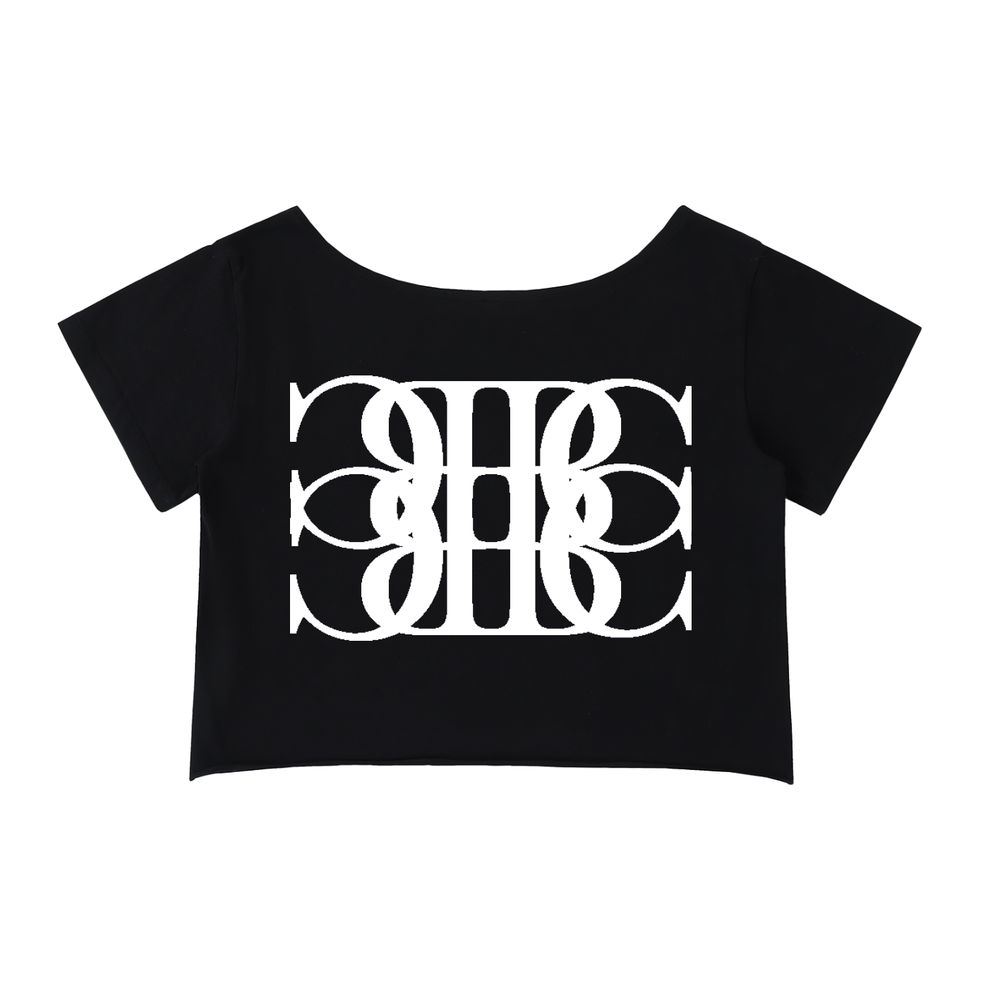 Beau Chaos Women's "Face Phase 1 & BC Mirror" Logo Off-Shoulder Rolled Hem T-Shirt