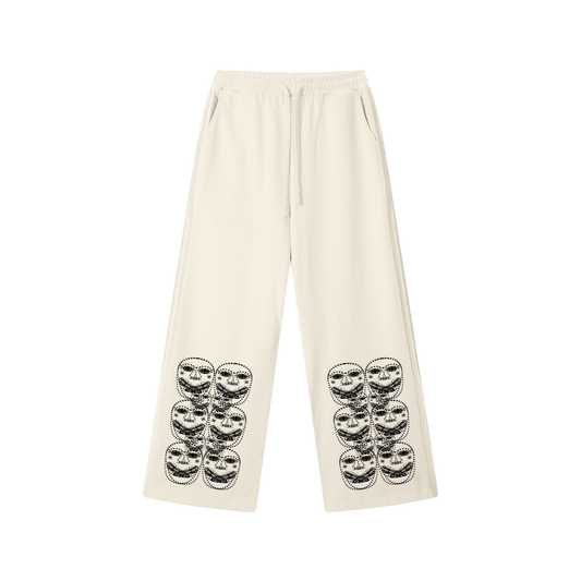 Beau Chaos Unisex "BC Mirror & Face Phase 3" Logo Contrast Tape Straight-Leg Sweatpants