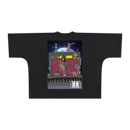 Beau Chaos Unisex "MoonRock & BC Mirror" Logo Oversized One-Piece Boxy T-Shirt