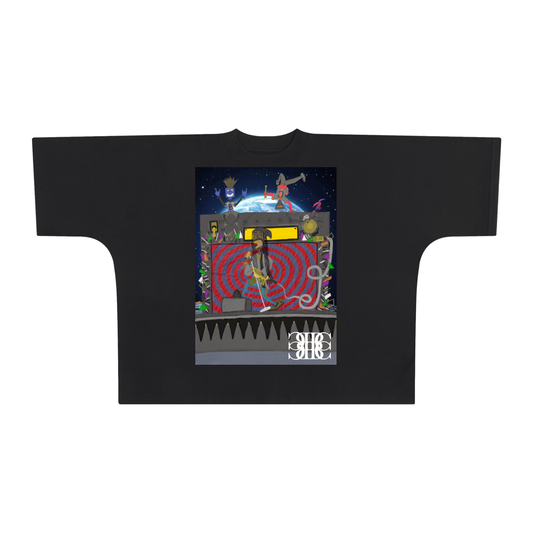 Beau Chaos Unisex "MoonRock & BC Mirror" Logo Oversized One-Piece Boxy T-Shirt