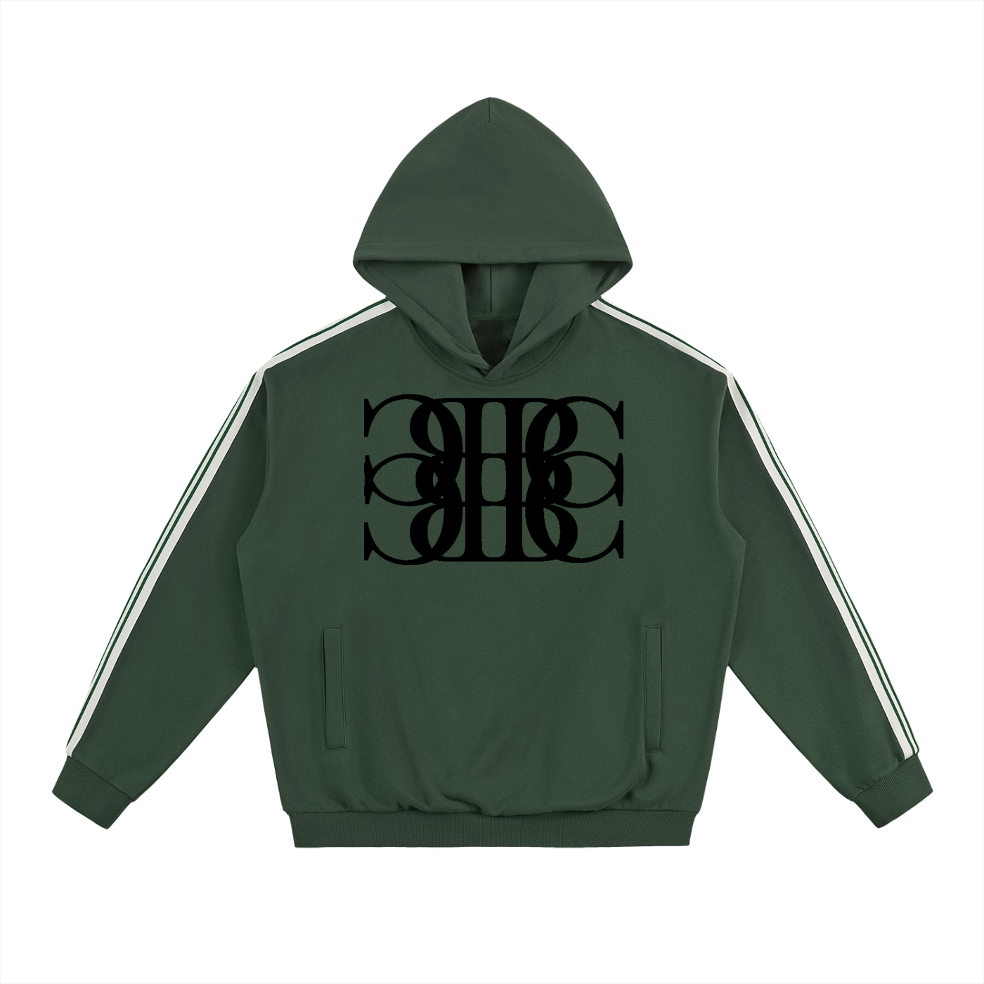 Beau Chaos Unisex "BC Mirror & BC Stack" Logo Side Stripe Drop-Shoulder Hoodie