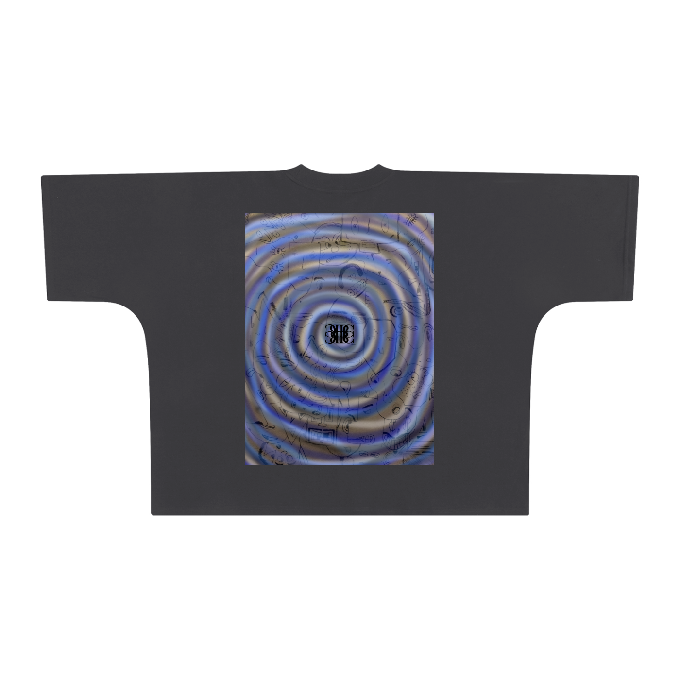 Beau Chaos Unisex “Face Collage & BC Mirror” Logo Oversized One-Piece Boxy T-Shirt