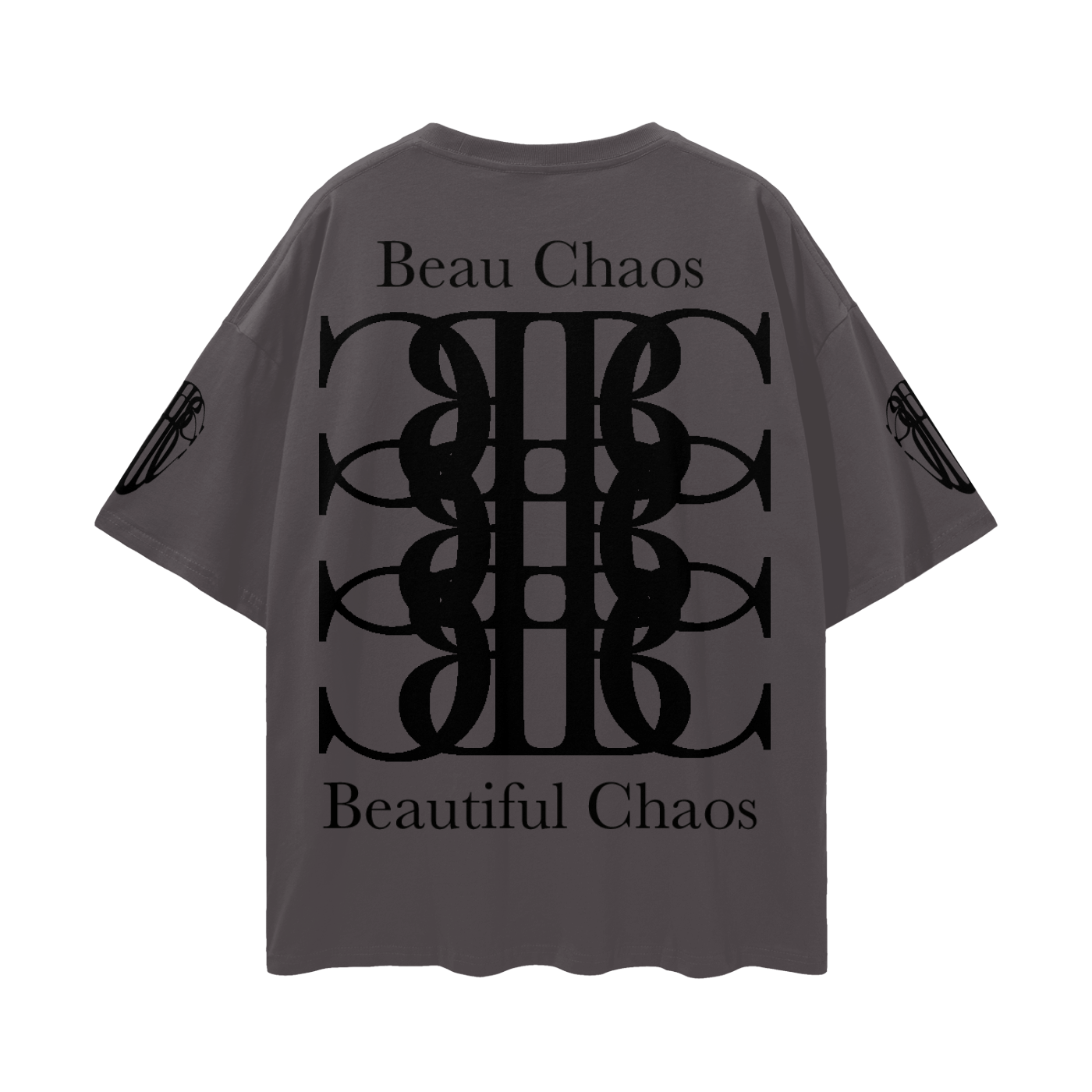 Beau Chaos Unisex "Face Phase 3, Tall Stretch & BC Stack" Logo Streetwear Loose Drop Shoulder T-Shirt