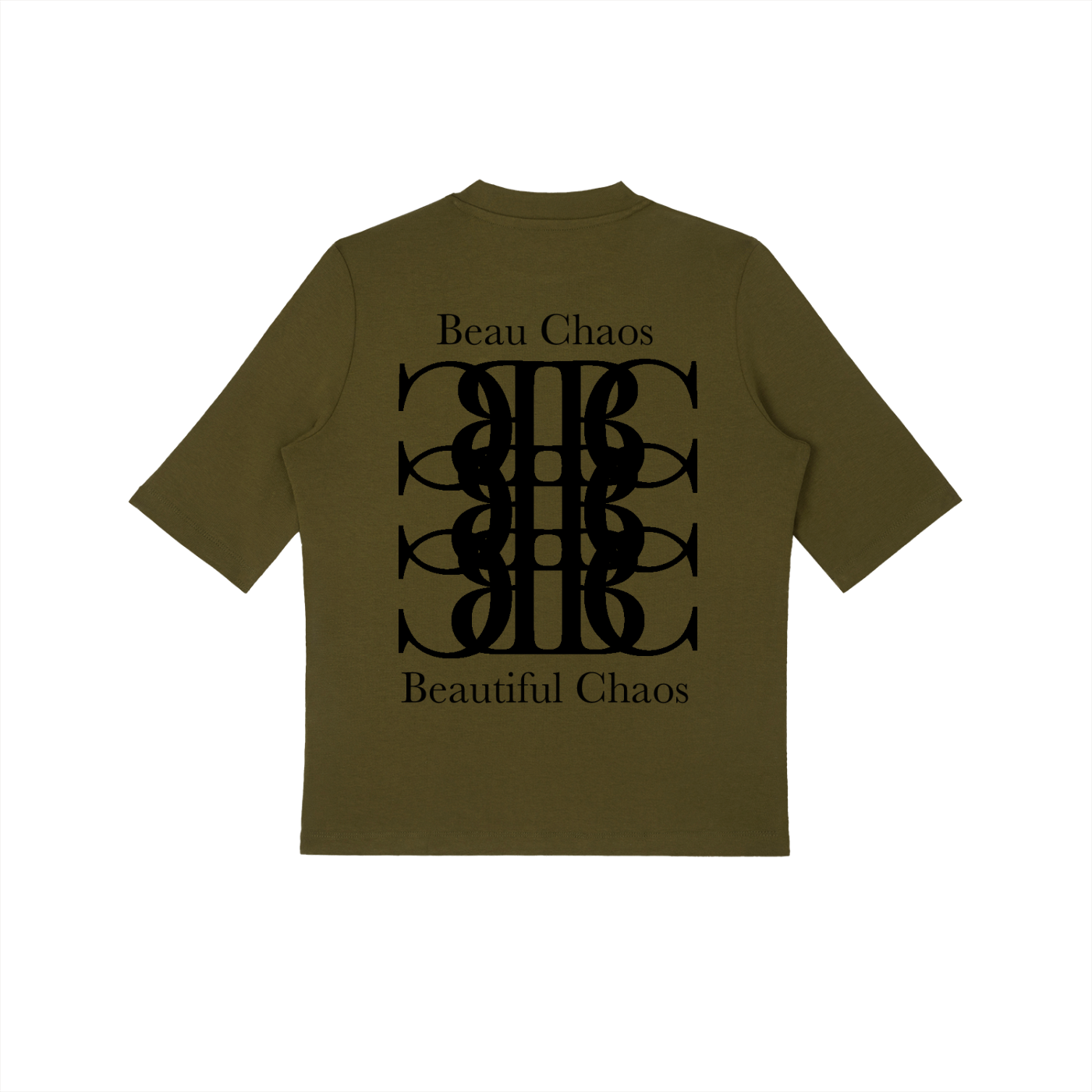 Beau Chaos Women's "BC Perspective & BC Stack" Logo Mock Neck Short Sleeve T-Shirt