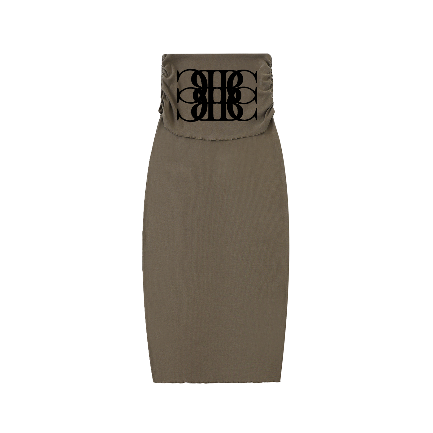 Beau Chaos Women's "BC Mirror" Logo Dyed Washed Straight Hip-Hugging Slim Maxi Skirt