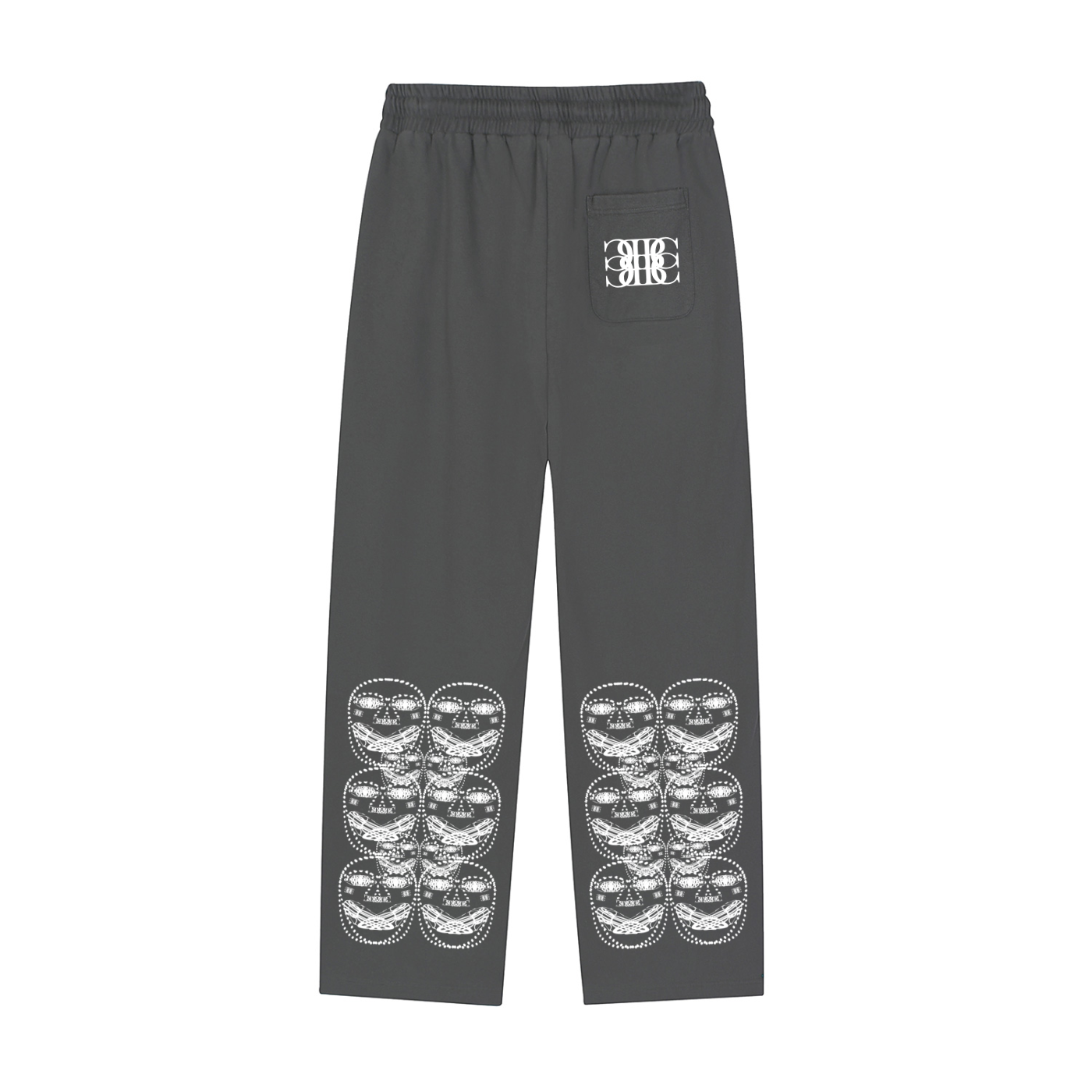 Beau Chaos Unisex "Bc Mirror & Face Phase 3" Logo Reflection Striped Straight-Leg Sweatpants