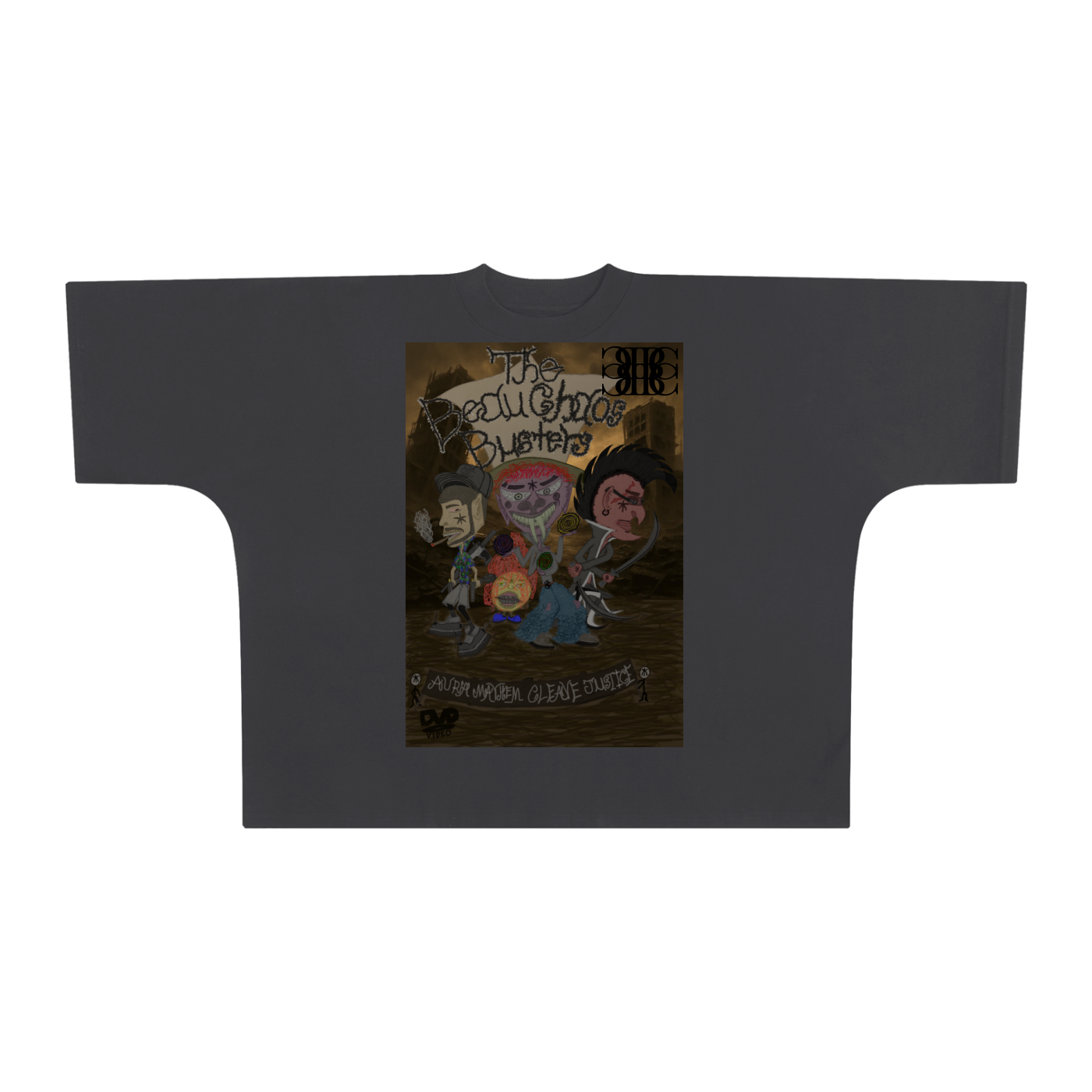 Beau Chaos Unisex "The Beau Chaos Busters & BC Mirror" Logo Oversized One-Piece Boxy T-Shirt