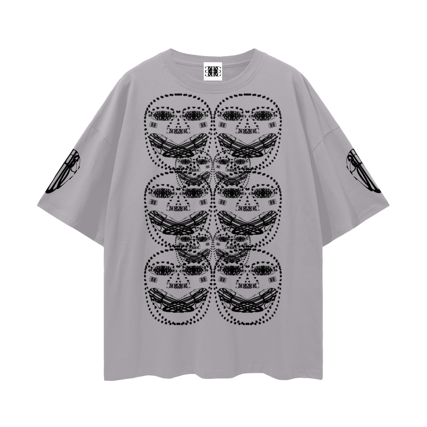 Beau Chaos Unisex "Face Phase 3, Tall Stretch & BC Stack" Logo Streetwear Loose Drop Shoulder T-Shirt