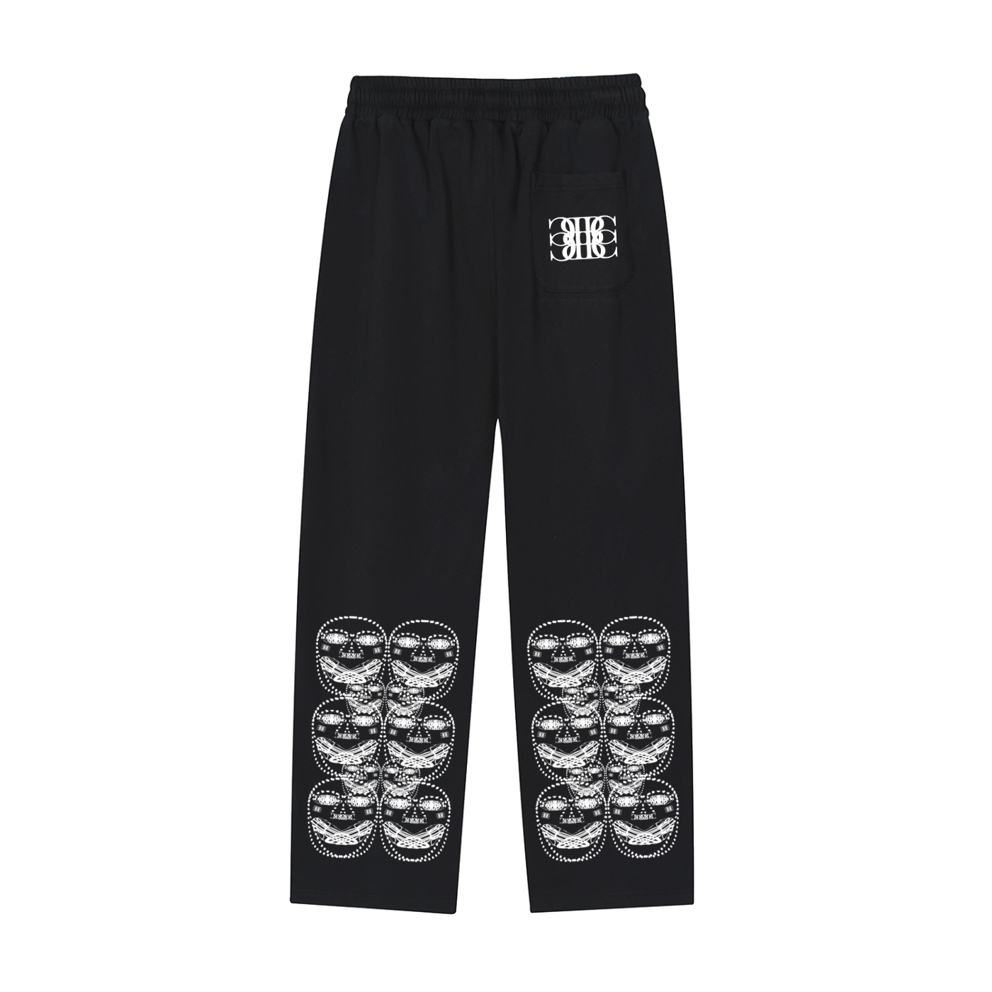 Beau Chaos Unisex "Bc Mirror & Face Phase 3" Logo Reflection Striped Straight-Leg Sweatpants