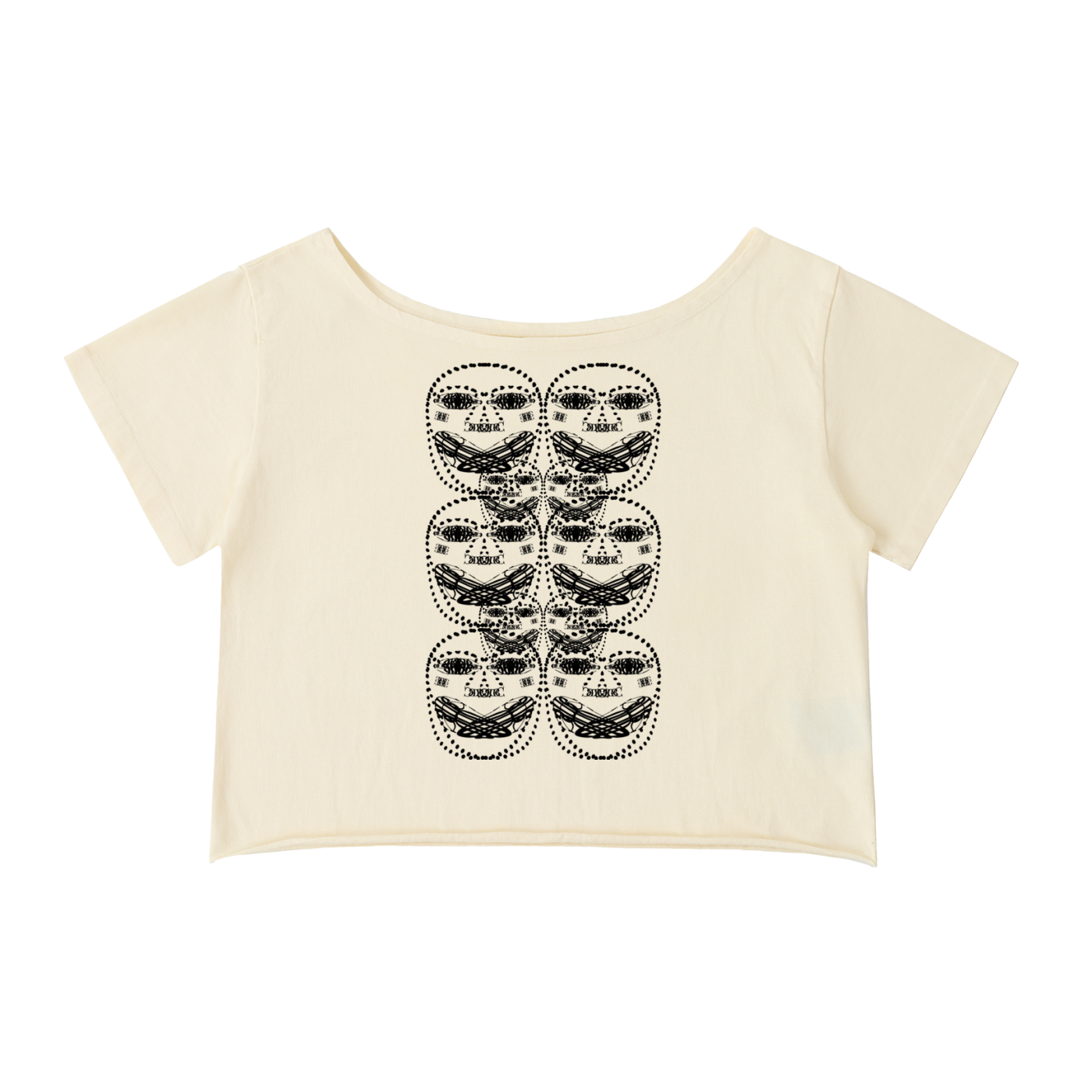 Beau Chaos Women's "Face Phase 3 & BC Mirror" Logo Off-Shoulder Rolled Hem T-Shirt