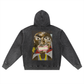 Beau Chaos Unisex "Might Not Give Up & BC Mirror" Logo Snow Wash Oversized Zip-Up Hoodie