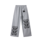Beau Chaos Unisex "BC Mirror & Face Phase 3" Logo Contrast Tape Straight-Leg Sweatpants