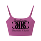 Beau Chaos Women's "Name & BC Mirror" Logo Solid Color Sports Bra